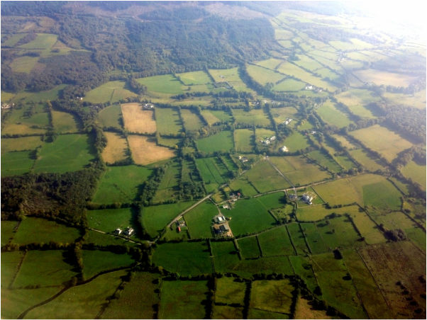 Airplane view of Ireland